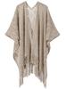Hot-Selling Knit Shawl: Spring Summer Autumn, Hollow Design, Tassel Trim, Solid Color, Lightweight for European & American Styles.