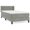 3130997 vidaXL Lit à sommier tapissier et matelas Gris clair 90x200 cm Velours