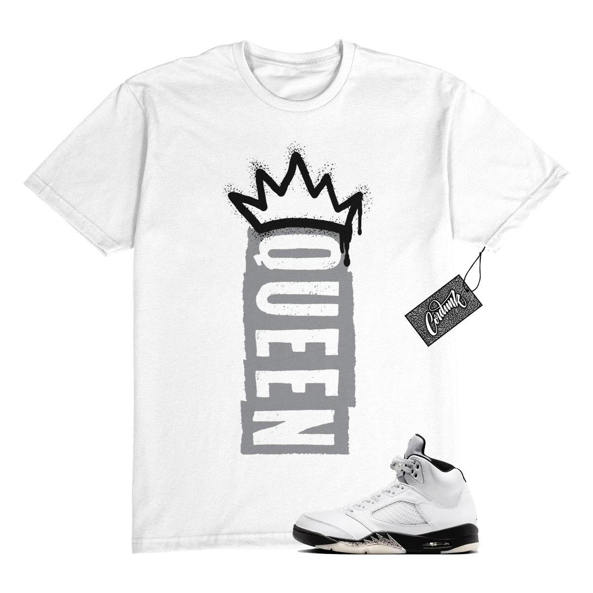 5 Reverse Metallic White Black T Shirt Match Q1 130