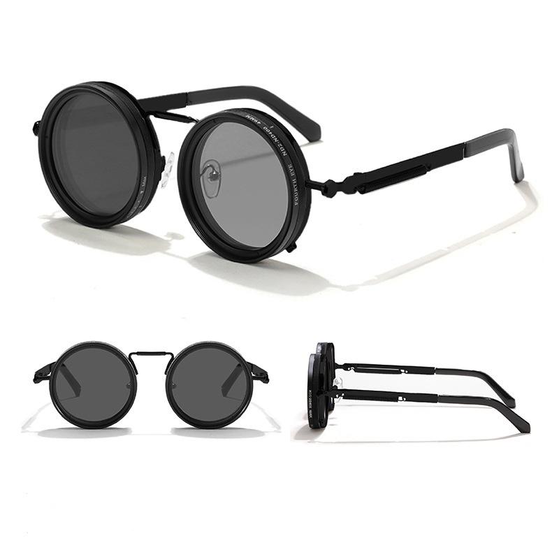 Nd Eyeglasses Women Round Frame Sunglasses Light Reducing Sunglasses Rotatable Lens Color-Changing Sunglasses Fishing Uv400