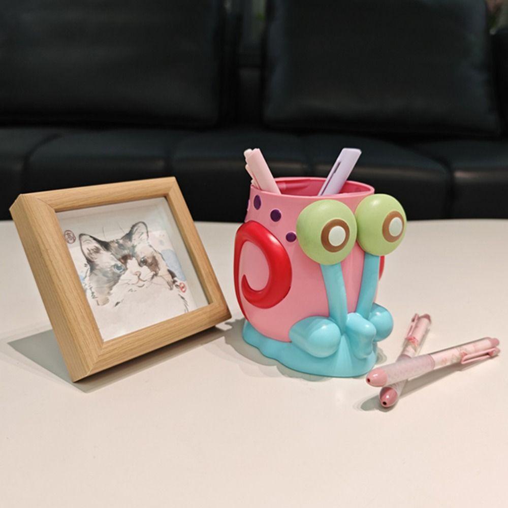 Large Capacity Makeup Brush Holder Snail Pen Container Funny Pen Holder School Supplies