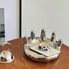 Nordic Ceramic Ring Holder Tray - Cute, Light Luxury Jewelry & Key Organizer for Desktop or Entryway.