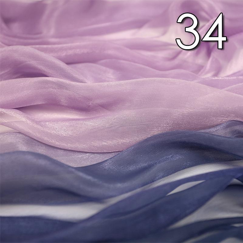 1/2/5 Meter 30D Rainbow Gradient Color Chiffon Fabric Organza Tulle Fabric For Diy Ancient Style Hanfu Silky Dress Stage Garment