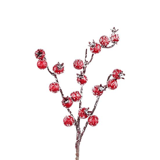 10 szt. Mini okrągłe sztuczne czerwone jagody Xmas Flower ozdoby do domu na nowy rok