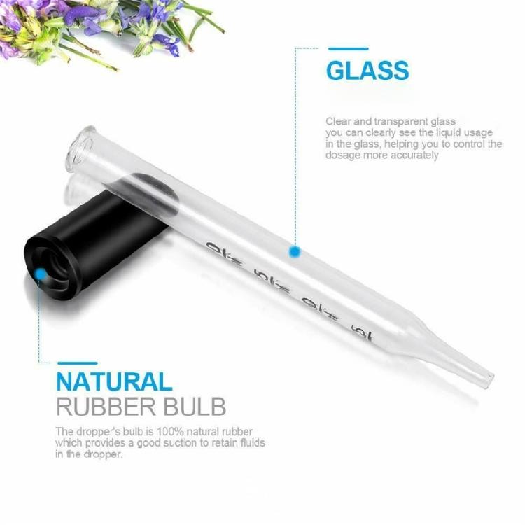 20 Stück 1 ml Glas-Messpipetten mit Gummi-Saugkappe Flüssigkeitstropfer für die Handhabung von Flüssigölen in Wissenschaftslaboren
