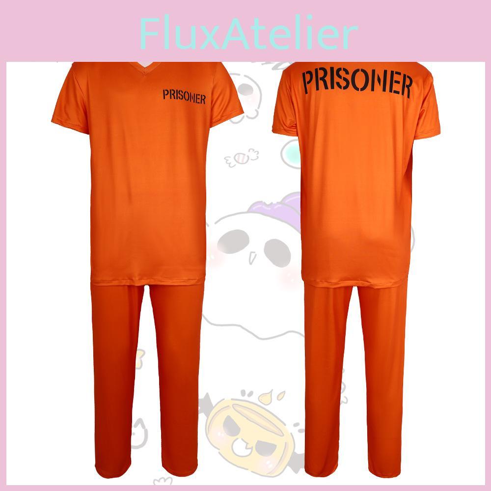 Unisex Orange Prisoner Role Play Costume Set Perfect For Halloween And Performance Events
