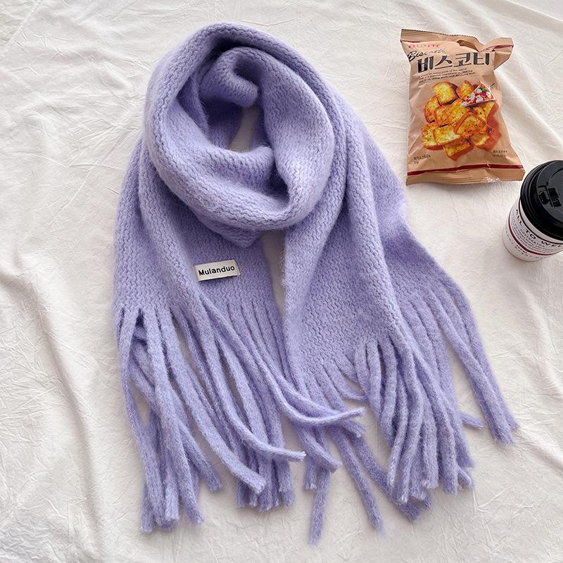 Ankara red wool Christmas solid color wool scarf women's winter high-end atmosphere shawl