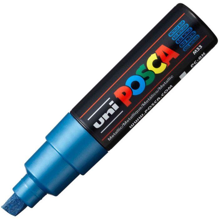 Paint Marker - POSCA - Broad Bevelled Tip - Metal Blue - 8 Mm