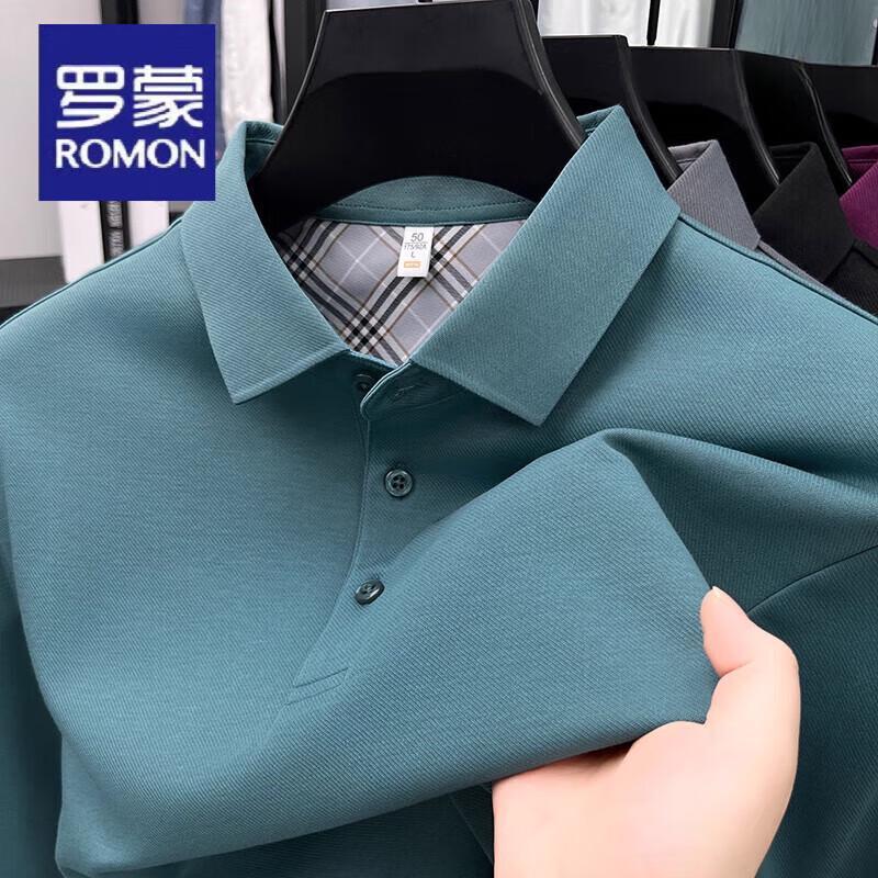 ROMON Herren Business Casual Langarm-Poloshirt