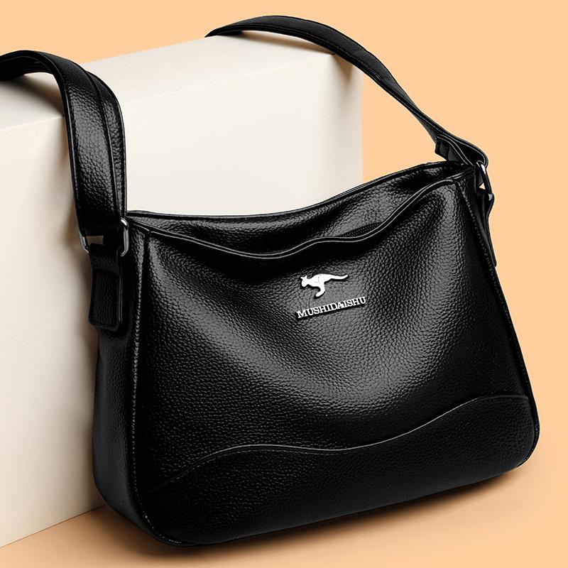 Damentasche mittleren Alters Weiche Leder Schultertasche Umhängetasche Muttertasche