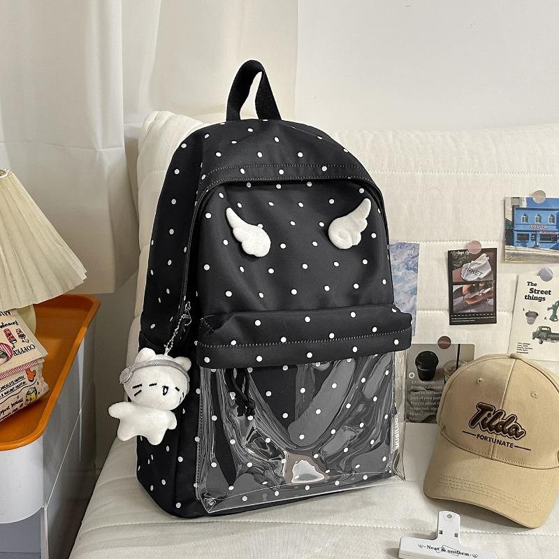 Korean version of polka dots cute angel wings girl heart sweet little backpack Mori small fresh junior high school girls backpack