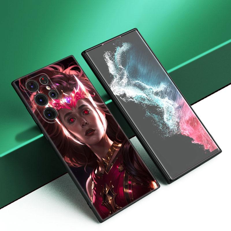 Силиконовый чехол Scarlet Witch Black для Samsung Galaxy S23 S21 S20 FE S24 S22 Ultra S10E S10 S9 S8 Plus Samsung S24