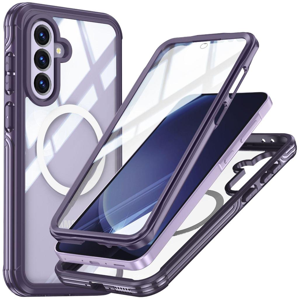 Samsung A36/A56-5G MagSafe-Compatible Tri-Proof Transparent Phone Case with Full Coverage and Fingerprint Unlock