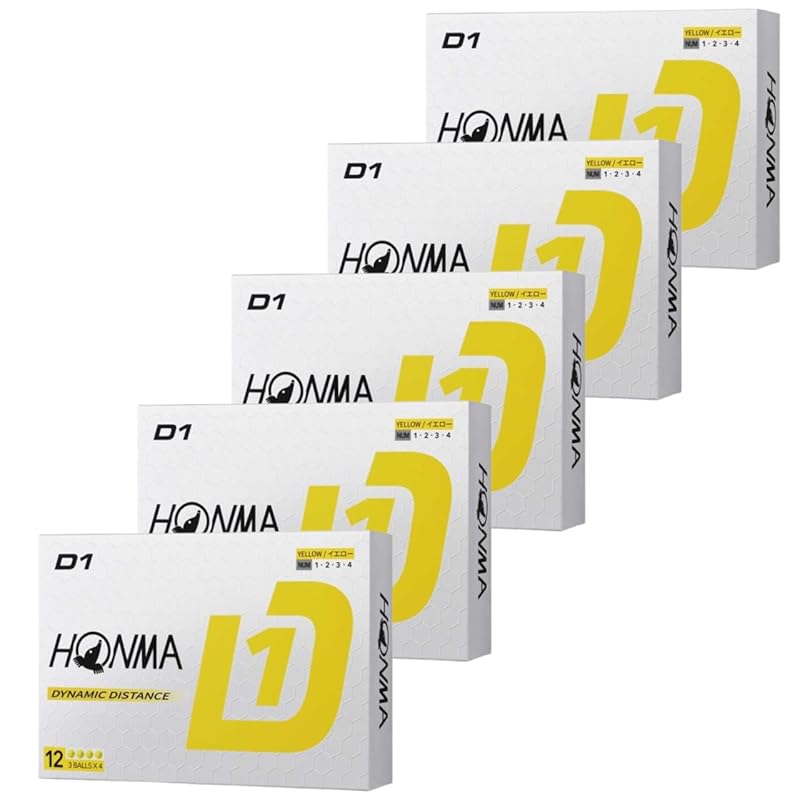 

[5 dozen set] Honma Golf D1 ball golf ball 2024 model BT2401 yellow (60 balls) Official ball *Comes with original shop card