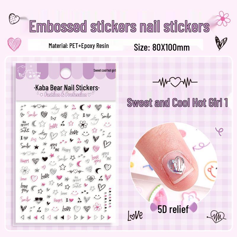 

Декоративные мультяшные наклейки для ногтей Kaba Bear - 5D узор для поделок и чехлов для телефонов