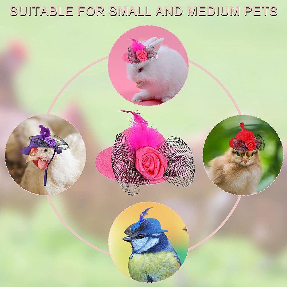 Poultry Stylish Show Costum Duck Rooster Feather Top Hat Cap for Hens Pets Supplies Chicken Hats