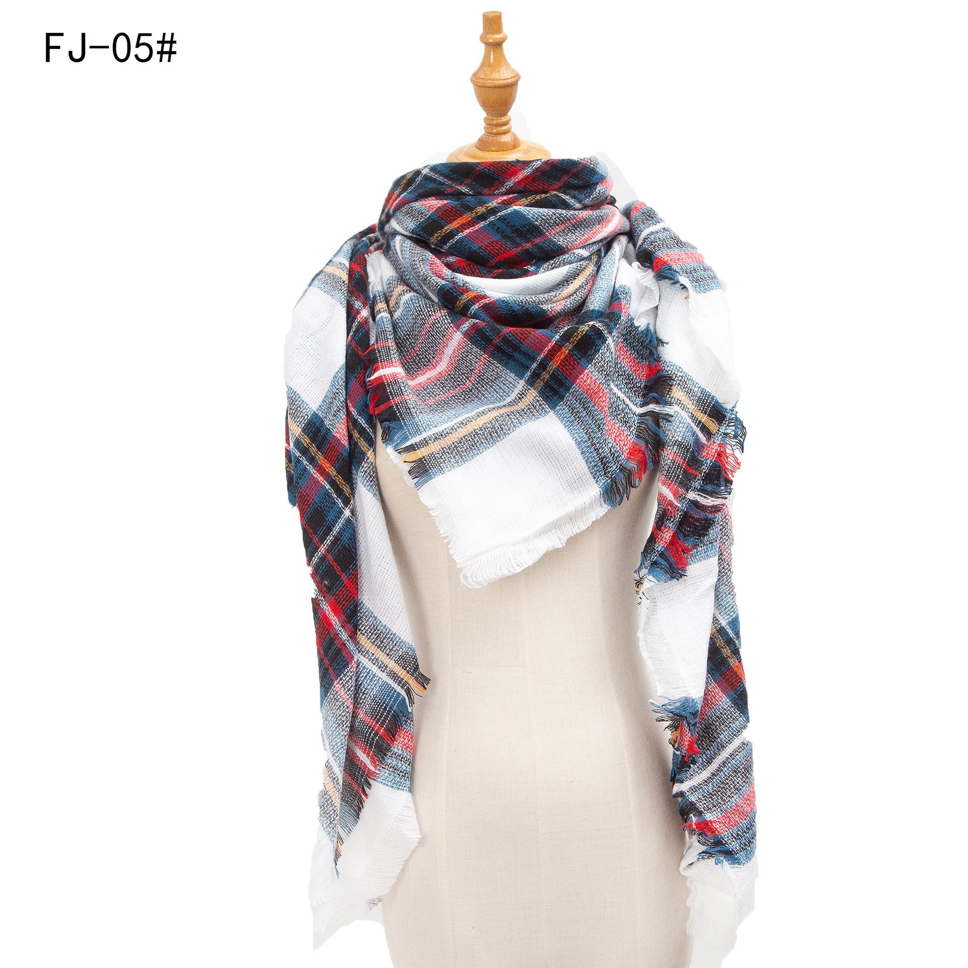 

Осенне-зимний шарф, клетчатый квадратный шарф, женская шаль FJ-05#