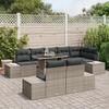 VidaXL Ensemble de canapé de jardin 9 pièces avec coussins gris en poly rattan 3349205