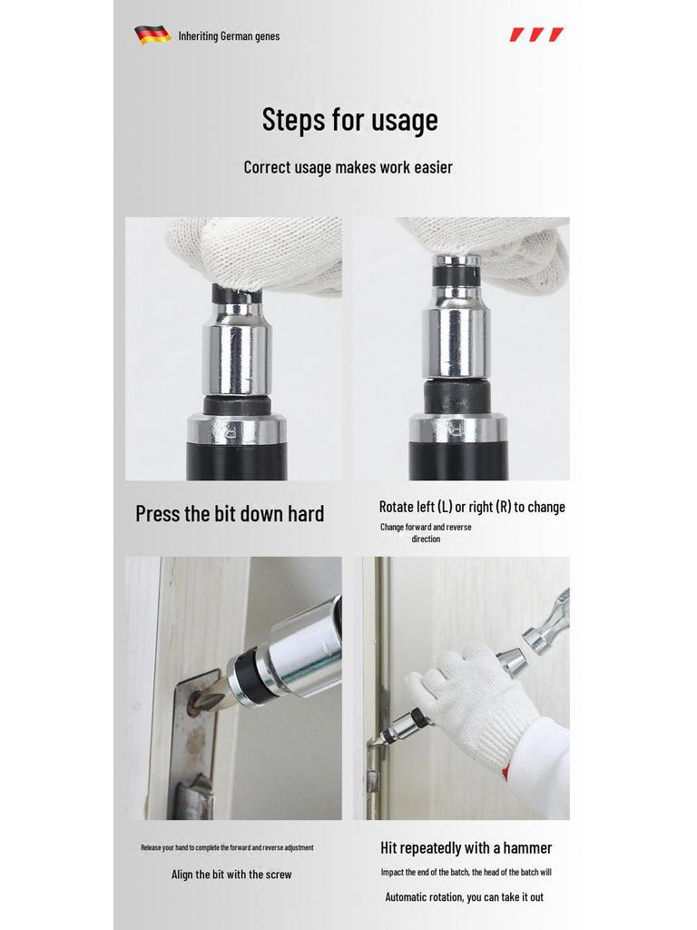 Impact Screwdriver Set for Rusty Screws with Sleeves