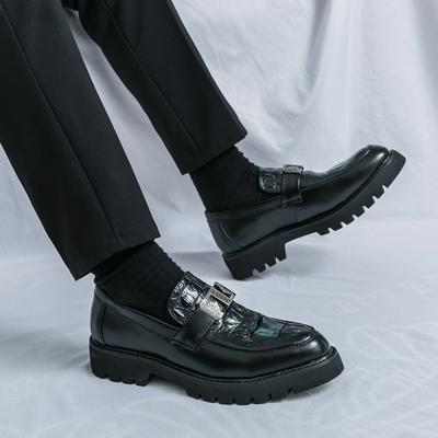 Loafers Herrenschuhe mit dicker Sohle, erhöhte Sohle, britischer Stil, hochwertige Business- und Freizeitschuhe aus Leder, Slip-On, Lazy Tassels