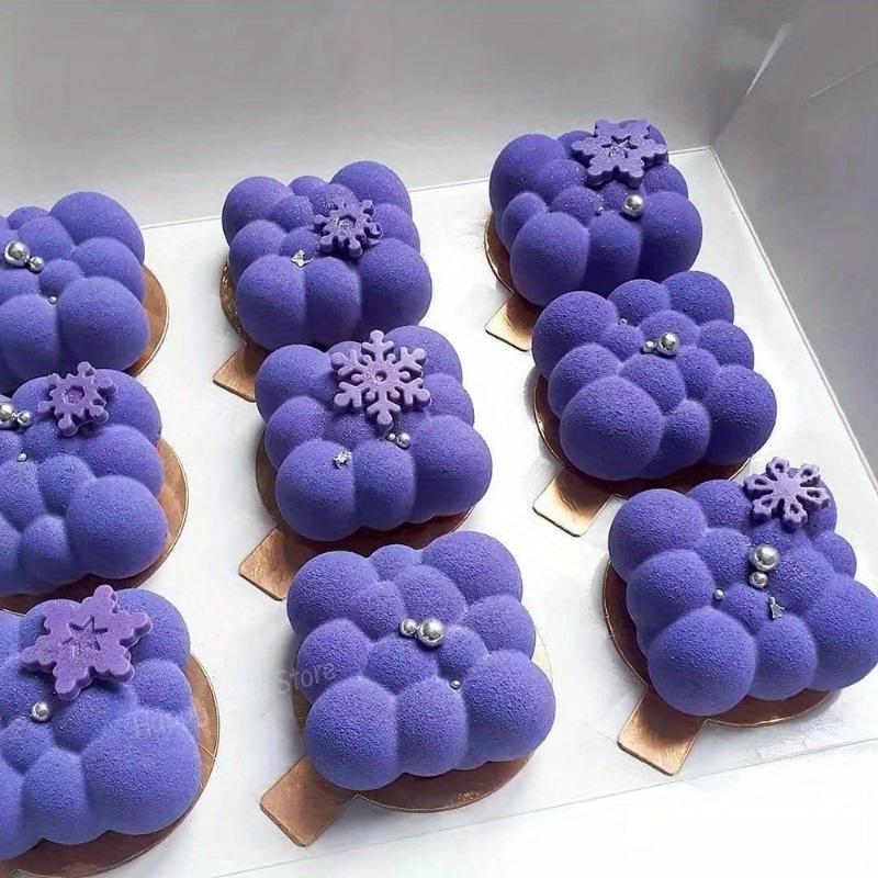 3D Forma na mrakový dort Silikonové formy Čtvercové bublinkové formy na pečení 6 dutin Nová sada na pečení myšího dortu