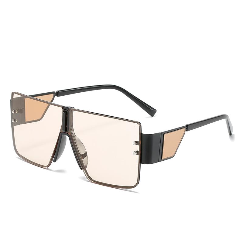 

Цельные солнцезащитные очки, интегрированные очки с большой оправой, персонализированные квадратные солнцезащитные очки с несколькими линзами для женщин New product