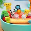 10pcs/set Cute High Quality Animal Fruit Fork, Christmas Party Cartoon Fruit Fork Set Reusable Snack Cake Dessert Food Fork