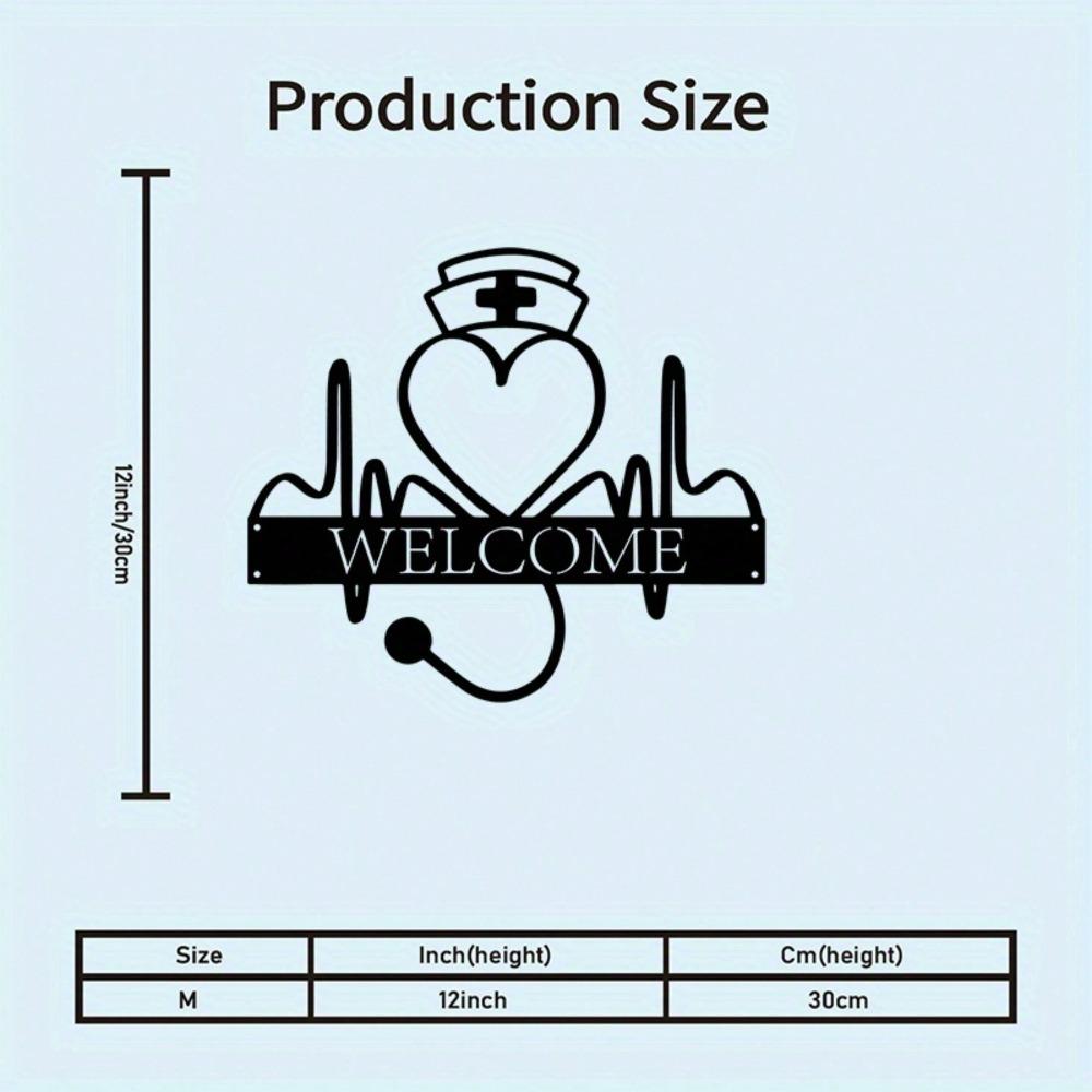 1pc Medical Stethoscope Heart Metal Wall Art Iron Plaque Nurse Gift