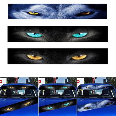 Bil främre vindrutedekal bak Auto 3D solskyddsklistermärken Terroristdekor främre fil Wolf Cat Eyes klistermärke Dekorativt