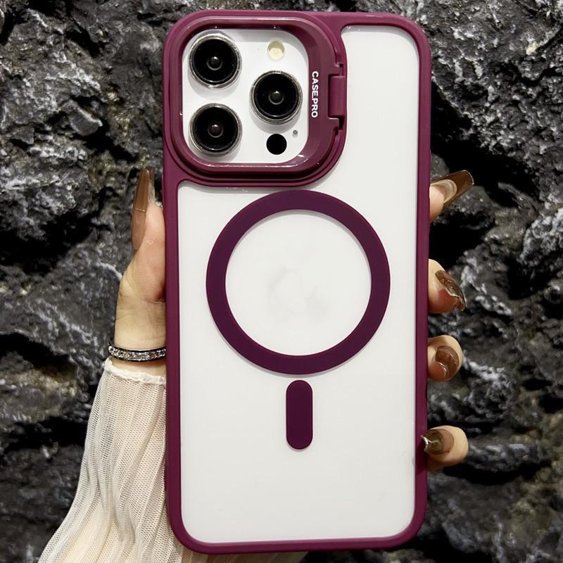 

Чехол для iPhone 15 Pro Max: Совместимо с моделями Apple 11-15, нишевый дизайн, магнитный, кронштейн в комплекте Apple 15Pro max вино красного