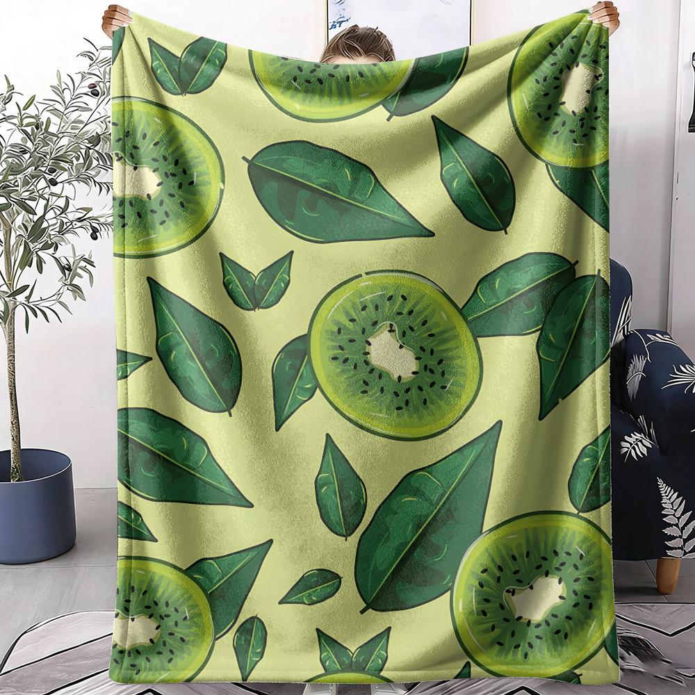 Kiwi Fruit Pattern Throw Soft Flannel AC Blanket Lightweight Summer Nap Throw Cozy  Blanket for Sofa Bed Travel Home