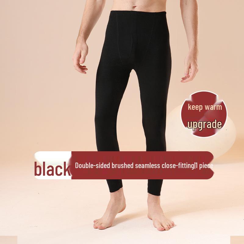 Colanți termici fără cusături cu talie înaltă pentru bărbați - Pantaloni de toamnă călduroși din bumbac lână
