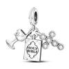 Inlaid Zircon Charm Bead Charms copper Color Love Heart Snake Dangle Compatible With Authentic Pandora Bracelets Charm Bead Charms Pendant Jewellery