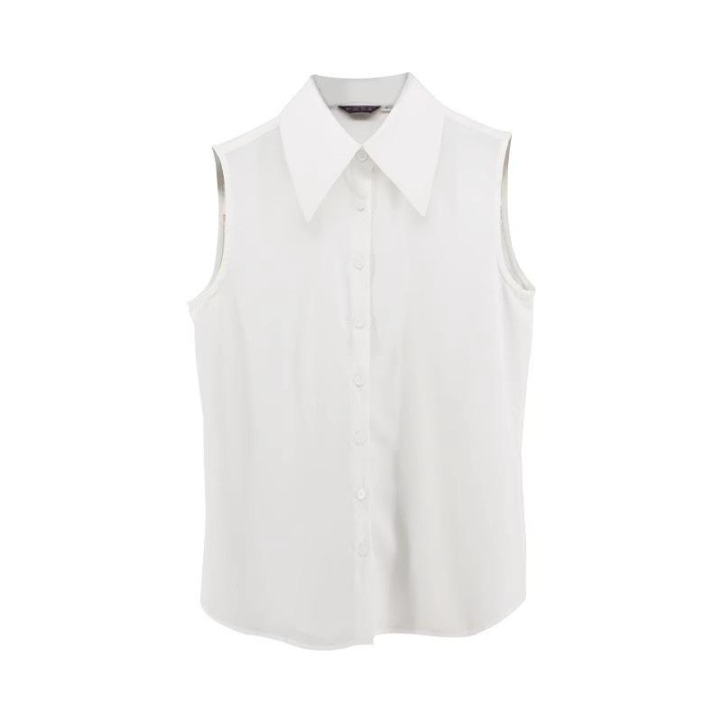 Vielseitiges Damen-Tanktop ohne Ärmel mit Peter-Pan-Kragen