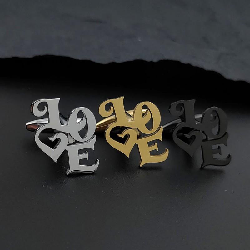 Letter LOVE Cufflinks Stainless Steel Personalized Design Niche Temperament Clothing Accessories