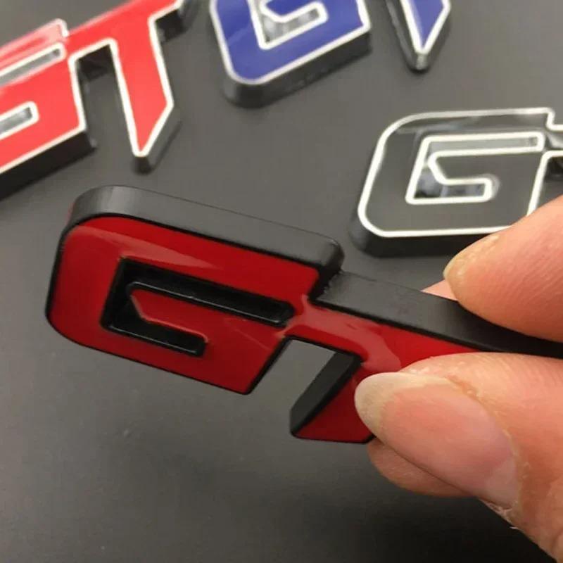 3D Metal GT Logo Letters Car Front Grill Rear Trunk Emblem Badge Sticker Decals For GT Accessories