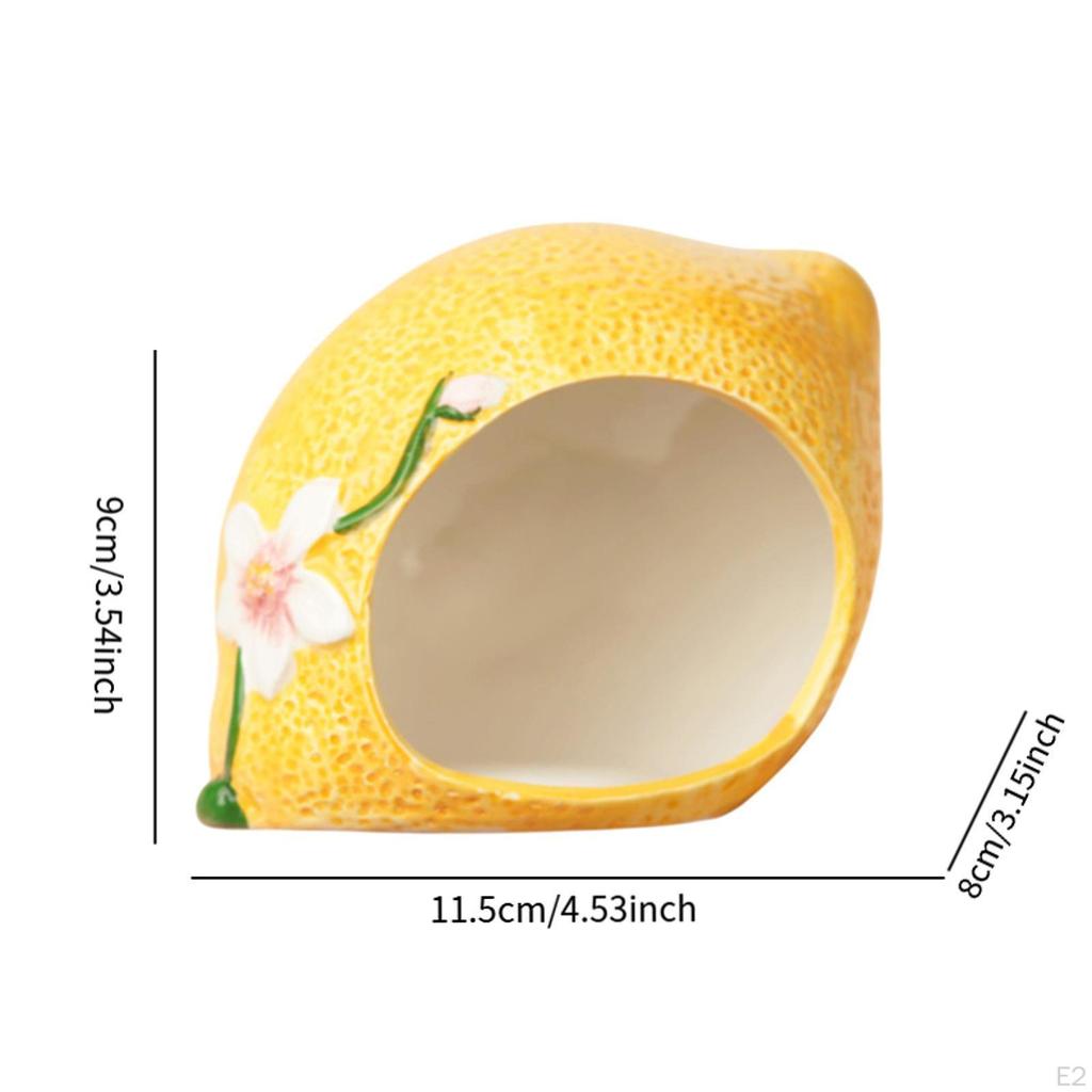 Ceramic Hamster House, Hideout,Cute Habitat Cave,Nest,Small Animal Hideout Lemon Shape for