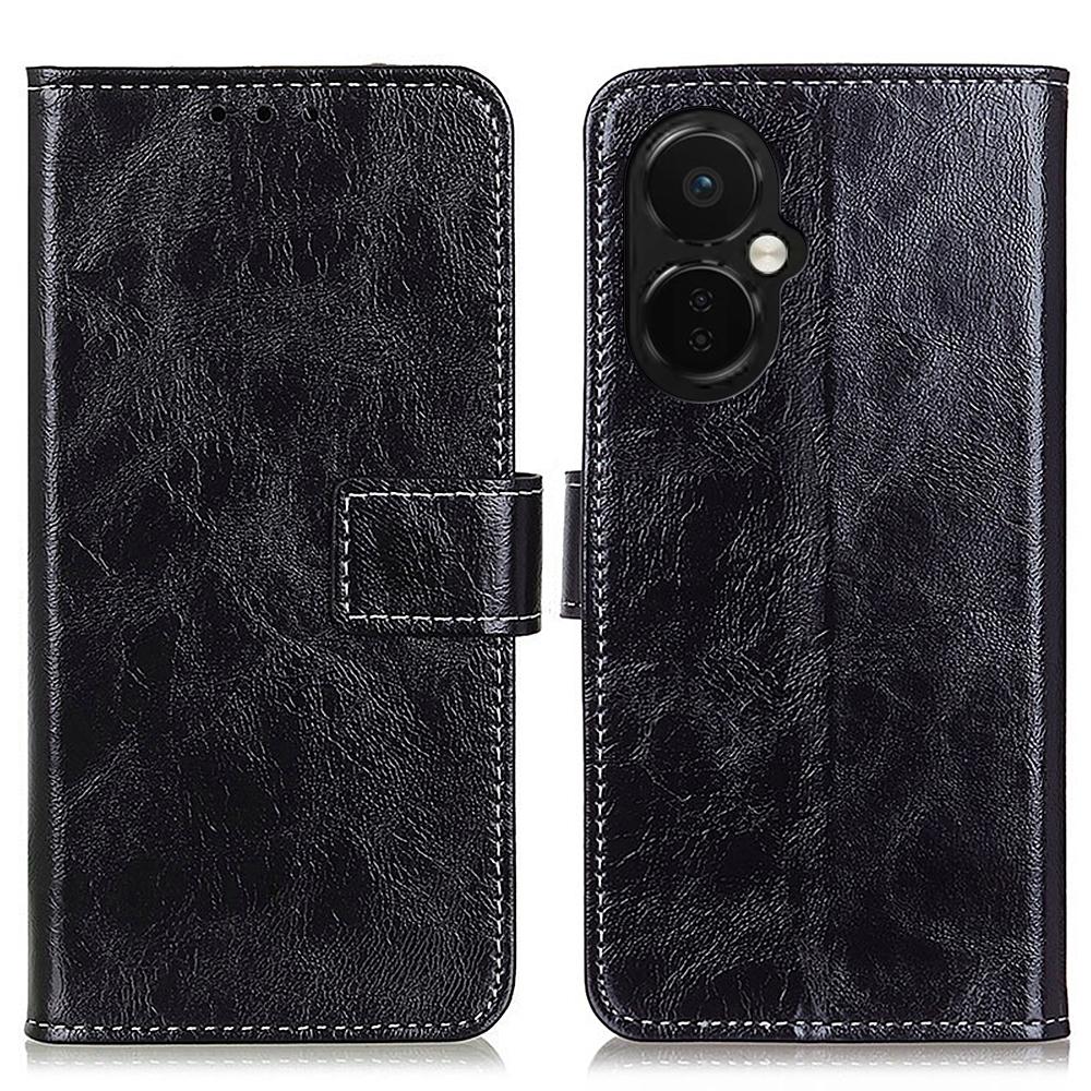 For OnePlus Nord CE 3 Lite 5G/Nord N30 5G Phone Stand Cover PU Leather Retro Crazy Horse Texture Wallet Phone Case