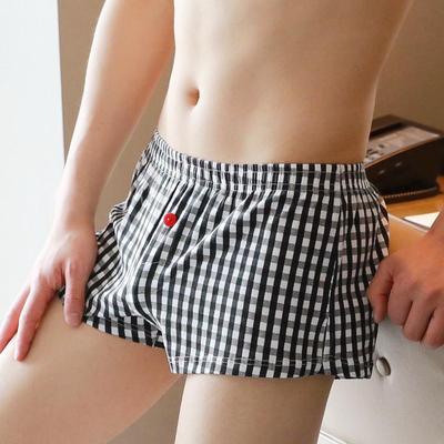 Cuecas boxer masculinas xadrez de algodão da moda - Corte solto, estilo jovem, tamanhos grandes disponíveis