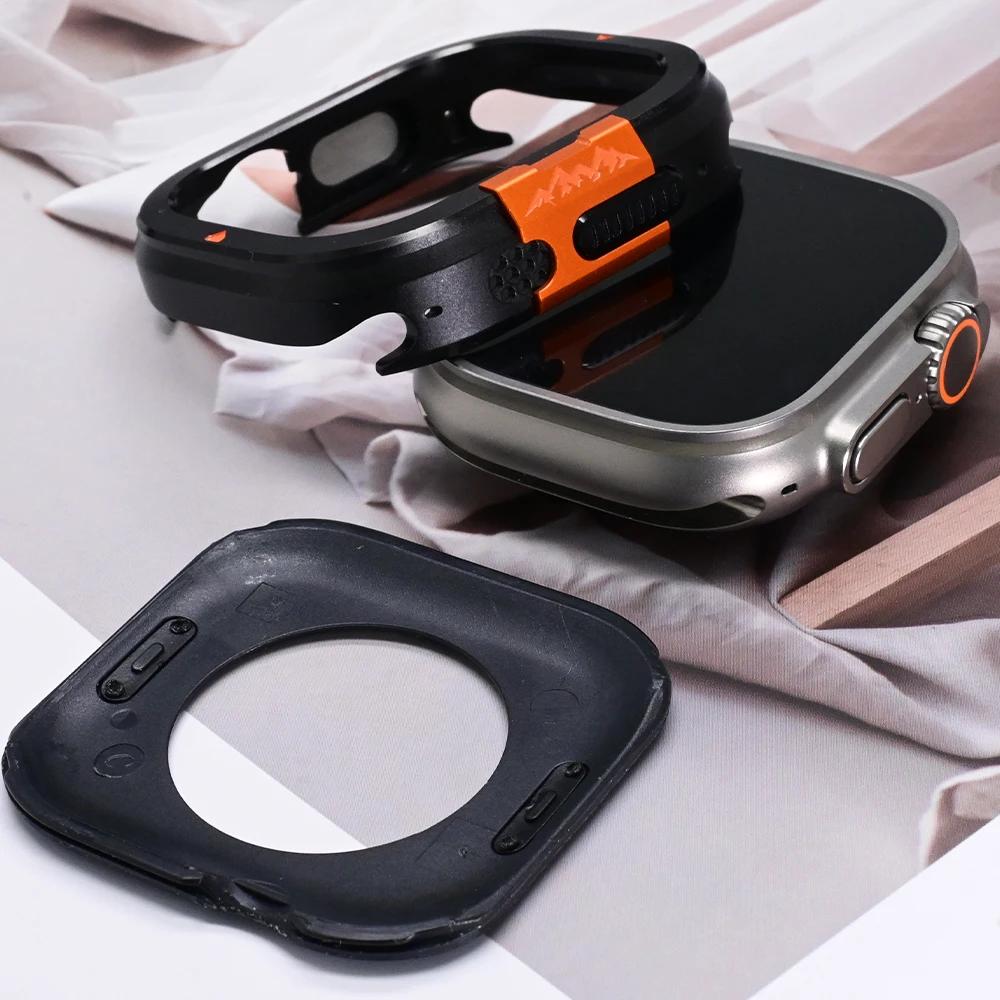 Metall-Vollschutz-Stoßfängerrahmen für Apple Watch Ultra 49mm Serie 10 46mm Aluminiumlegierung Schutzhülle für Apple Watch 46mm 49mm