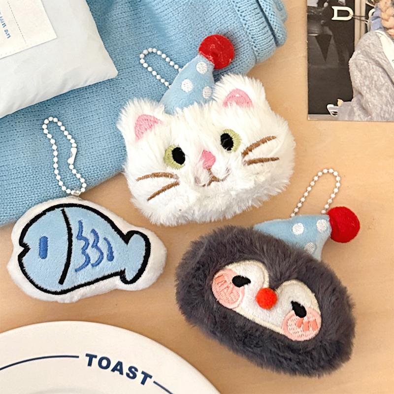 Penguin Plush Toy Keychain Fluffy Soft Stuffed 1Pc for Girls Bag Pendant Backpack Car Keychain Holder