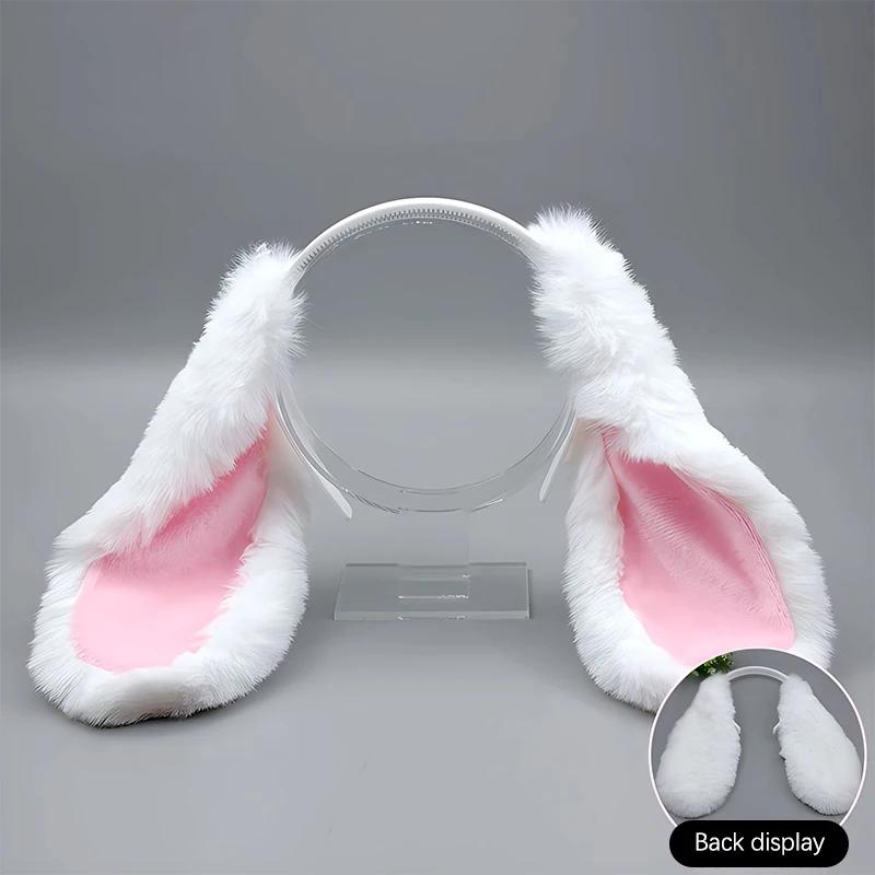 

Drooping Ears Rabbit Hair Accessory Creative Plush Rabbit Hair Hoop Headwear Cosplay Costume Hair Accessories for Adults Party белый