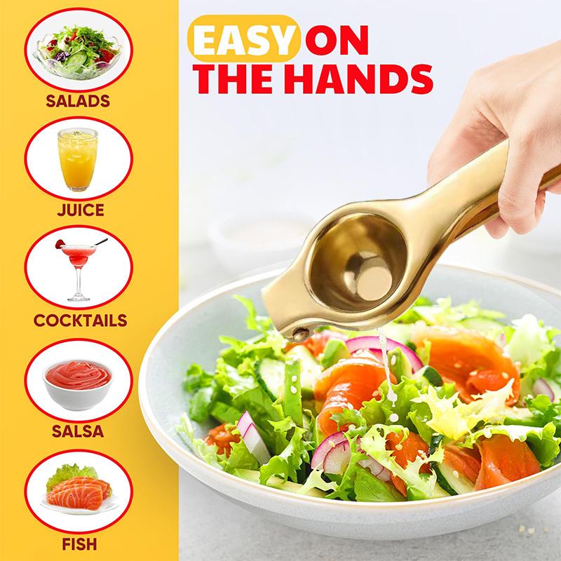 Zitronenpresse Extra Groß, Zitronenpresse Entsafter Edelstahl, Hochleistungs-Manuelle Zitruspresse Handpresse