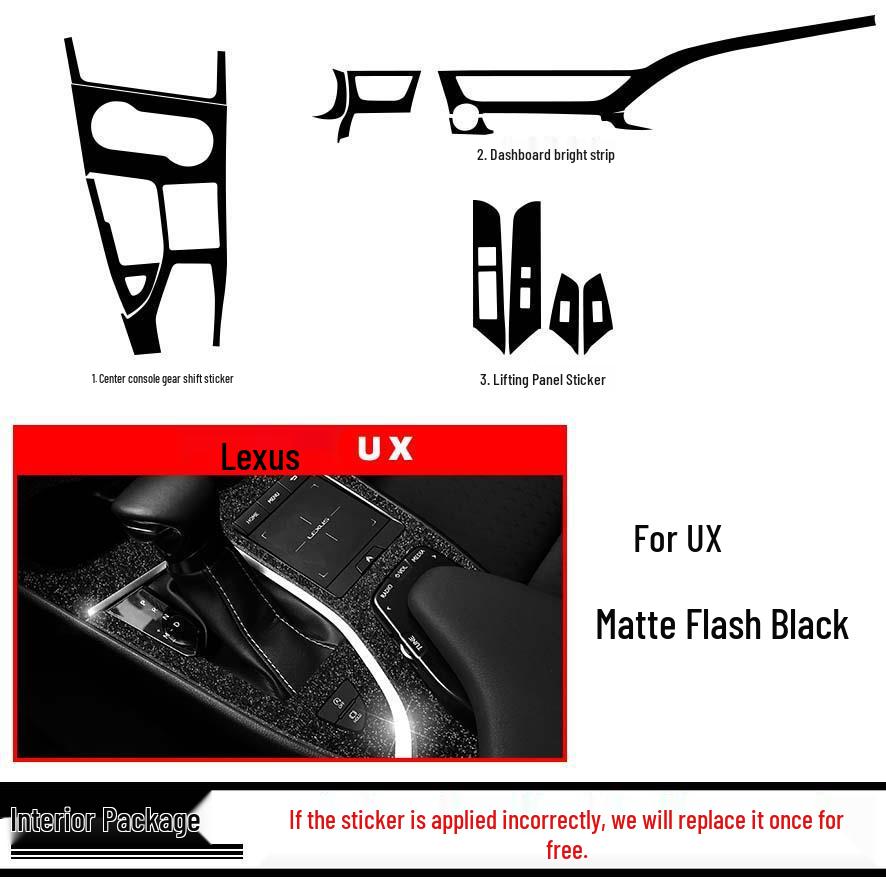 Starry Sky Carbon Fiber Console Sticker for 19-20 Lexus UX Interior Gear Shift Modification