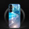 Fluorescenční plážový tvrzený skleněný kryt na telefon vhodný pro Samsung Galaxy S26 S25 S24 S23 S22 S20 FE/Ultra/Plus odolný proti poškrábání
