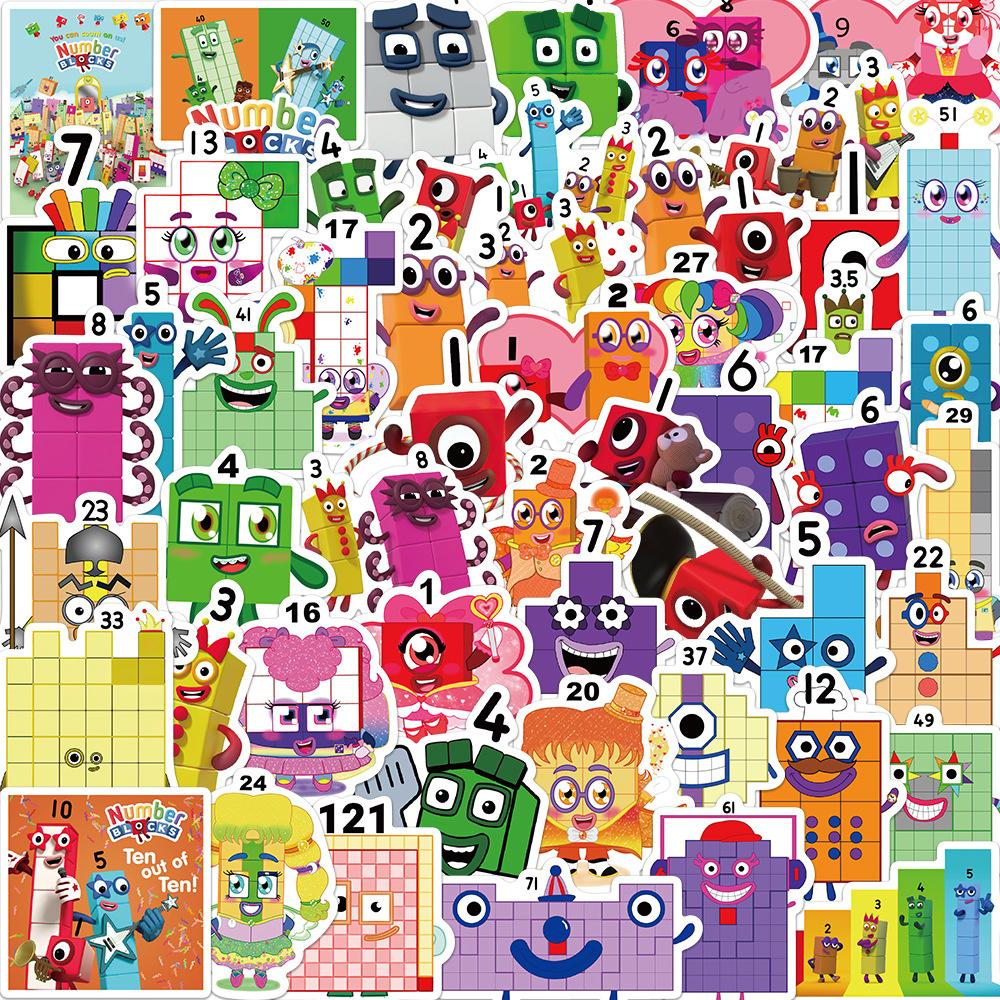 Стикеры Намбер Блокс Numberblocks стикерпак наклейки набор наклейок 52 шт