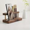 9/15 Slots Makeup Brush Holder Multifunction Toothbrush Holder Walnut Pens Holder  Storage Stand