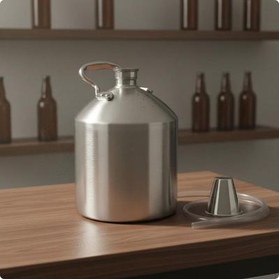 5 L Storage Barrel Sealed Lid Stainless Steel Beer Growler Portable Beverage Keg for Home, Parties,