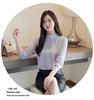 2026 Korean Style Chiffon Top: Long Sleeve, Stand Collar, Loose Fit, Belly-Covering, Versatile, Elegant, Fashionable for Spring/Autumn