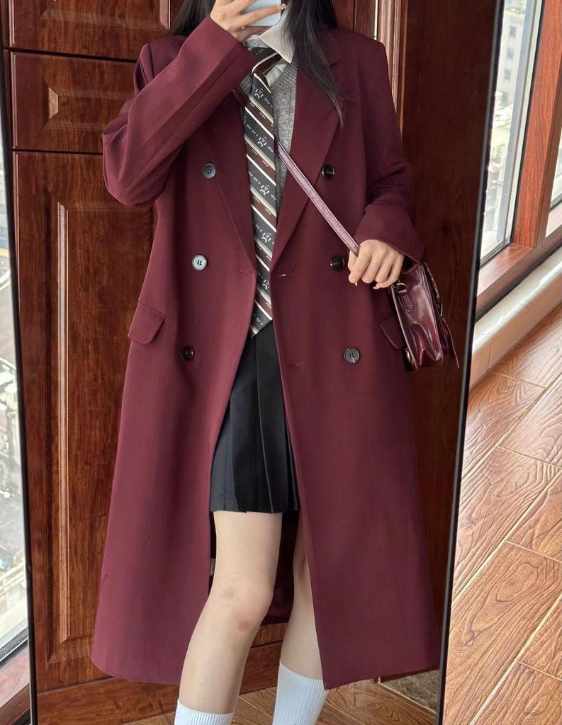 Women's Chic Long Trench Coat - British Style High-End Spring 2025